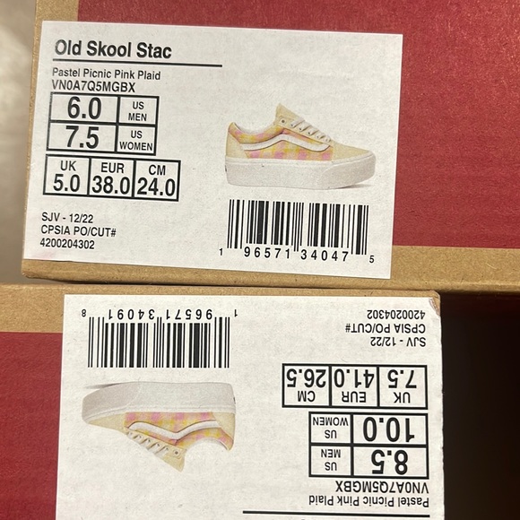 Vans WMNS Old Skool Stacked 
Pastel Picnic Pink Plaid
VN0A7Q5MGBX
Platforms - Picture 15 of 16